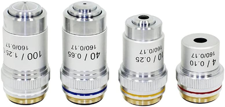 Acessórios para microscópio 4x 10x 40x 100x lente objetiva achromatic para acessórios de lentes de microscópio biológico consumíveis de laboratório