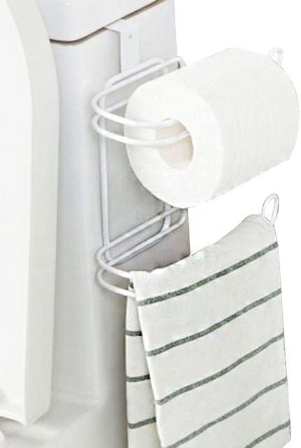 Papel higiênico de papel higiênico de armazenamento para cabide da prateleira de cabide cozinha pendurada gancho Organizar acessórios de banheiro branco