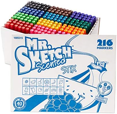 Sr. Sketch Scent Stix Markers, dica fina, cores variadas, 216 contagem, azul