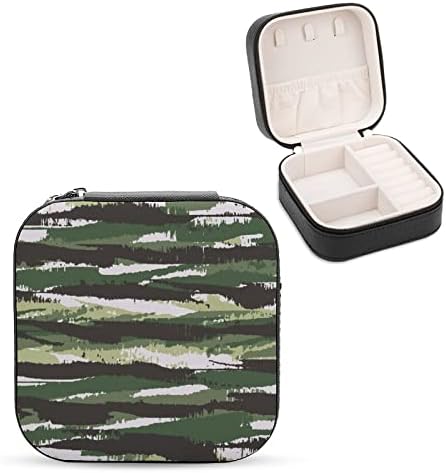 Caixa de jóias Nahan Padrão de camuflagem portátil Jóias de jóias Caixa de armazenamento de jóias para colares Brincos de anéis