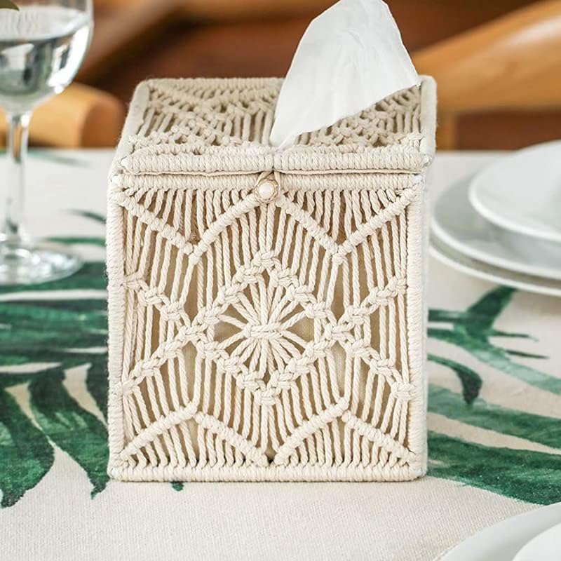 Liuzh Tissue Box Capa Decoração de papel quadrado Ponto de papel com fivela de fivela de fivela de fivela do organizador de tecidos de guardanapos