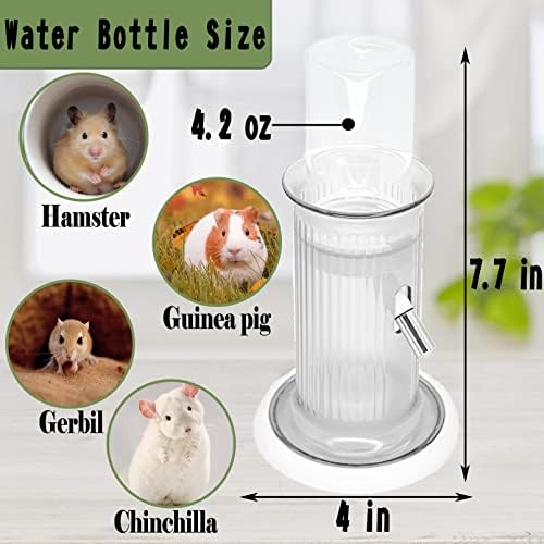 Kathson Hamster Water Bottle Ginea Pig Water Dispenser With Lights Stand Rabbit Water Bottle sem gotejamento garrafa de água de chinquila de chinquila vidro de esquilo e outros pequenos animais