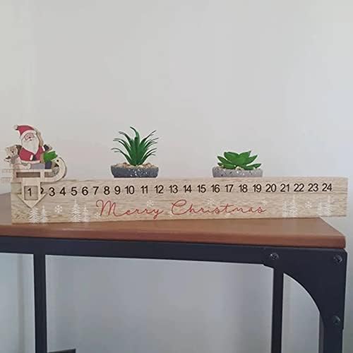Calendário de calendário de calendário de calendário de madeira do Papai Noel Decoram presentes de Natal presentes de Natal