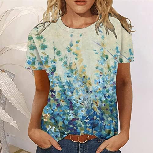 Girls Crew pescoço de pescoço algodão graphic impressão flor sola ajuste relaxado fit bluch blusa para feminino sb