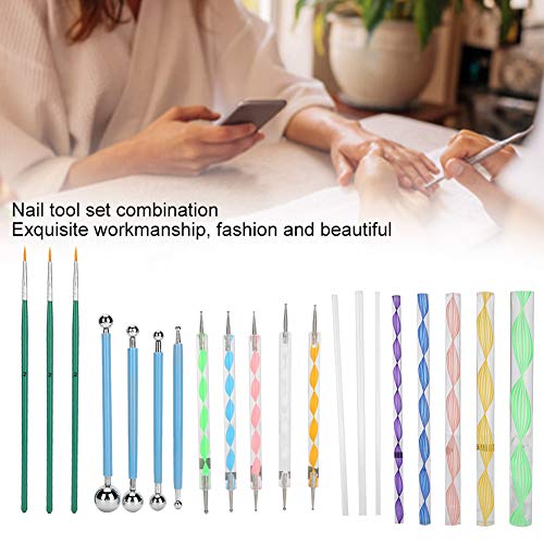 20pcs Mandala Dotting Tool Diy Ball Ball Stylus Acrílico Hastes Doubil -Lado Dotting Ferramentas de unha para uso doméstico,