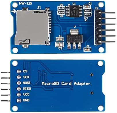 Módulo Diitao 8PCS Micro SD Card Reader, Micro SDHC TF Card Adapter Reader Módulo com chip de conversão de nível de interface SPI e placa de fuga de armazenamento de memória, azul, 48mm x31mm/1,89 '' x 1,22 ''