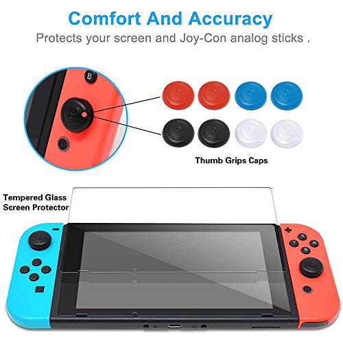 Nintendo Switch Lite Screen Protector, Case for Nintendo Switch, Acessórios de proteção Caso de capa para Nintendo Switch e Joy