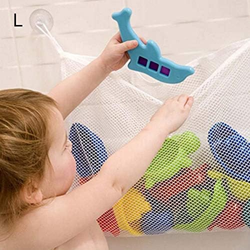 Baost Mesh chuveiro Caddy banheiro Organizador de brinquedos Copas de sucção de parede pendurada malha de malha de banheiro bolsa