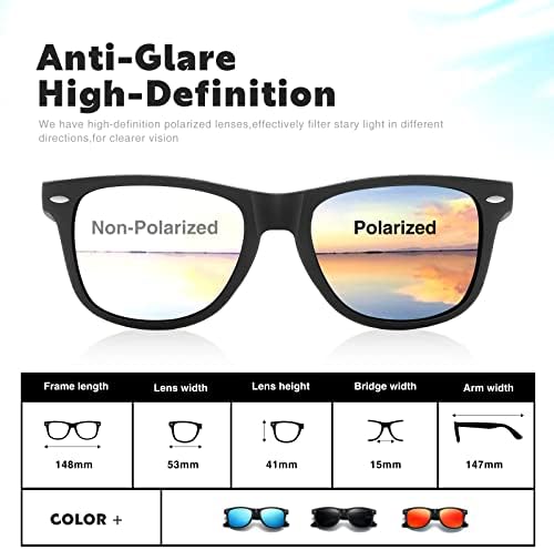 Demikos Sunglasses Sunkes Men polarized Sunglasses para homens Retro Mirror Lens para dirigir Proteção UV400 de pesca UV400