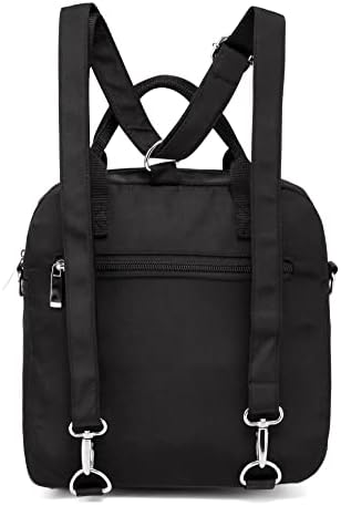 Lcy Small Water impermeável bolsa de fraldas Tote Messenger Backpack-Black