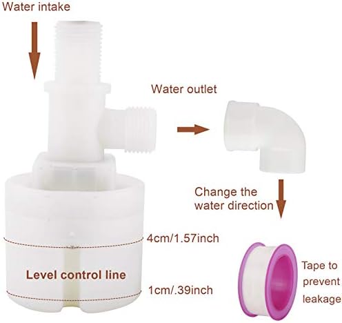Válvula de flutuação de 1/2 de polegada, caixa de controle de nível de água versão atualizada da válvula de flutuação
