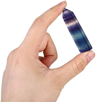 Fluorite Healing Crystals Natural Stones, Hexagonal Quartz Points Gemstone Reiki Meditação Chakra Balance Bruxa Boa sorte Cristal