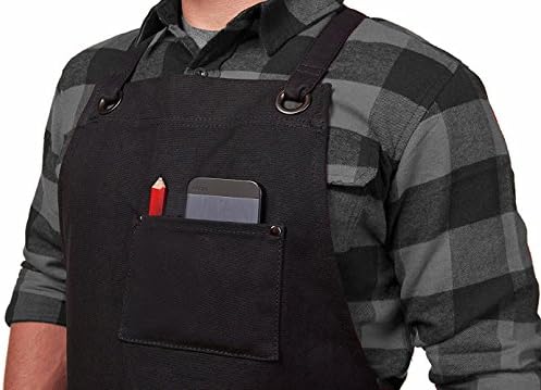 Avental da ferramenta com bolsos ajustáveis ​​de lona encerada de ferragem de avental de avental para o avental se encaixa em homens e mulheres, m-xxl