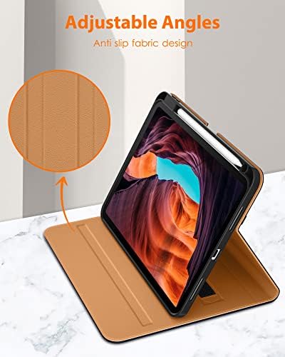 DTTO iPad 10th Geração Caso 10,9 polegadas 2022, capa de stand de fólio de couro premium com porta -lápis - acordar/sono automático e múltiplos ângulos de visualização, azul marinho