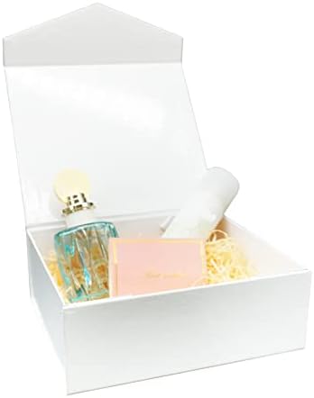 Caixa de presente de Dekun White com tampa: 9,5x7x4 polegadas Caixa de presente dobrável Caixa de dama de honra Caixas de