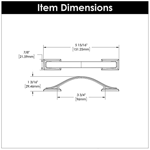 Hickory Hardware H078771SN Coleção Dover Pull 3-3/4 polegadas Centro para acetinar níquel acetinado acabamento