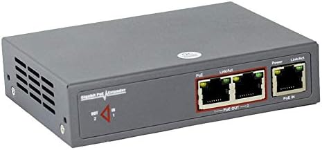 Poe Extender Ethernet 2 Port Cat5e/6 Gigabit 30W, Centropower Poe+ Extender Retwork Repeater Compatível IEEE 802.3af/at