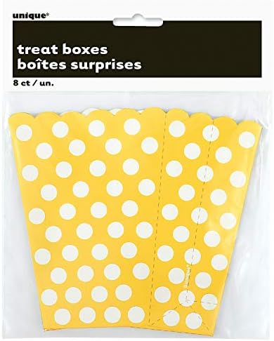 Caixas de tratamento exclusivas de bolinhas, 5,5 x 4, amarelo de girassol