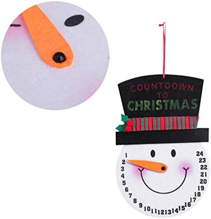 AMOSFUN 2PCS Natal pendurado no calendário de advento do boneco de neve para os dias de férias até a contagem regressiva