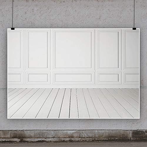 Laeacco 10x8ft estilo clássico estilo branco parede cinza piso de madeira fotografia de fundo vazio sala arquitetônica sala interior