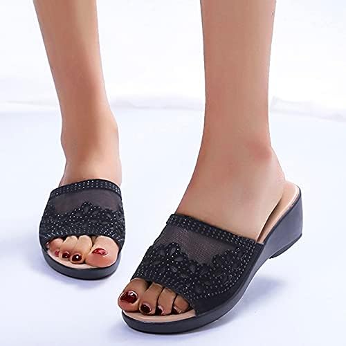 Flipers de verão para mulheres calcanhar casual sapatos respiráveis ​​chinelos femininos sandálias femininas para caminhar sandálias