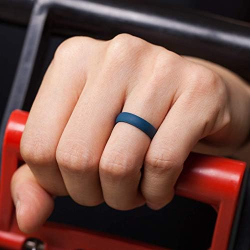 Anel de casamento de Silicone Thunderfit para homens e mulheres - 4 anéis / 1 anel Bandos de noivado de borracha - 6,3 mm / 5mm / 4 mm de largura - 1,65 mm de espessura
