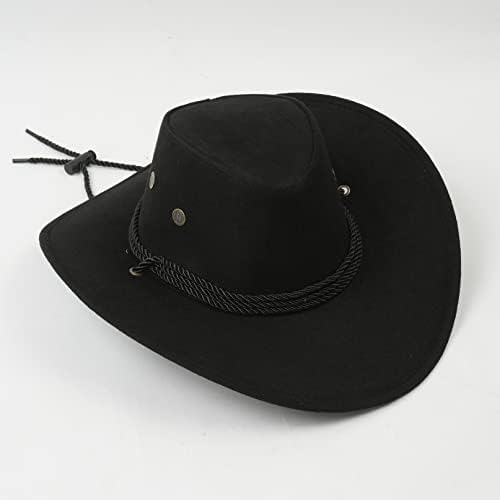 Yizyif sentiu chapéu de cowboy chapéu ocidental de largura de sol chapéu de sol ao ar livre