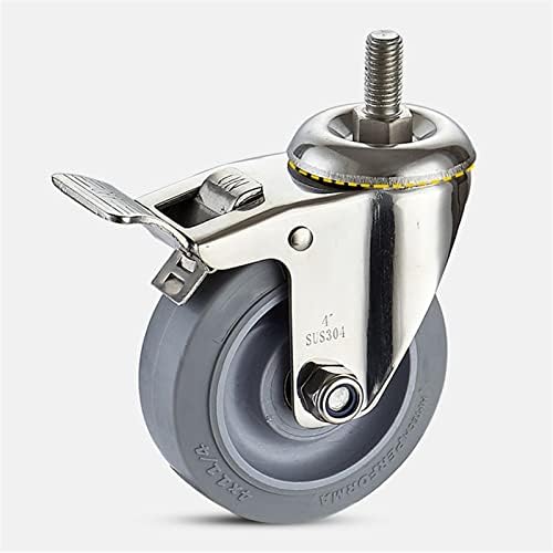 Rodas de rodas de aço inoxidável yuzzi 304 3 polegadas de 4 polegadas de poliuretano PU MUTE SEM RURST para rodízios industriais