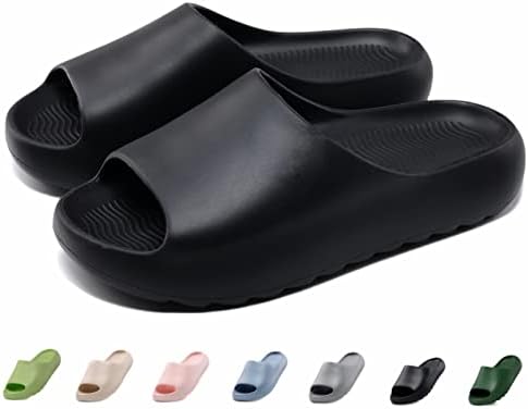 Juyetoa Cloud Slides para homens homens crianças, pilotos de travesseiros, confortáveis, sapatos de chuveiro à prova d'água macia, sandálias de sola grossa para interno e externo