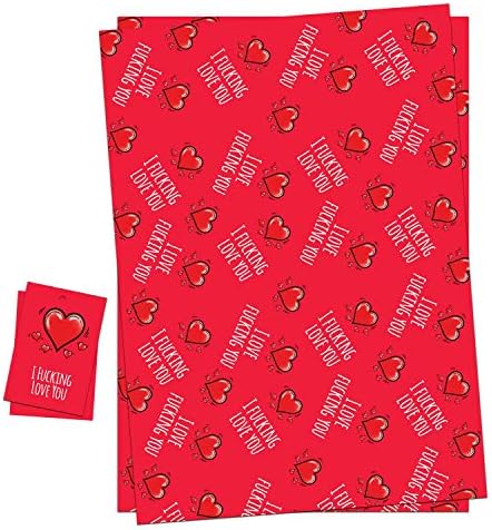 Limalima Rude Gift Wrap & Gift Tags embrulhando lençóis de papel x 2 Perfeito para o aniversário de aniversário dos namorados 2 pacote 2