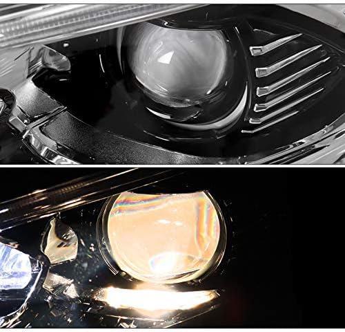 ZMAUTOPARTS LED SPLUCHBACK HALOGEN PROJETOR DO PROJETOR DE HALOGH CROMO W/6.25 DRL branco compatível com 2017-2020 Ford Fusion