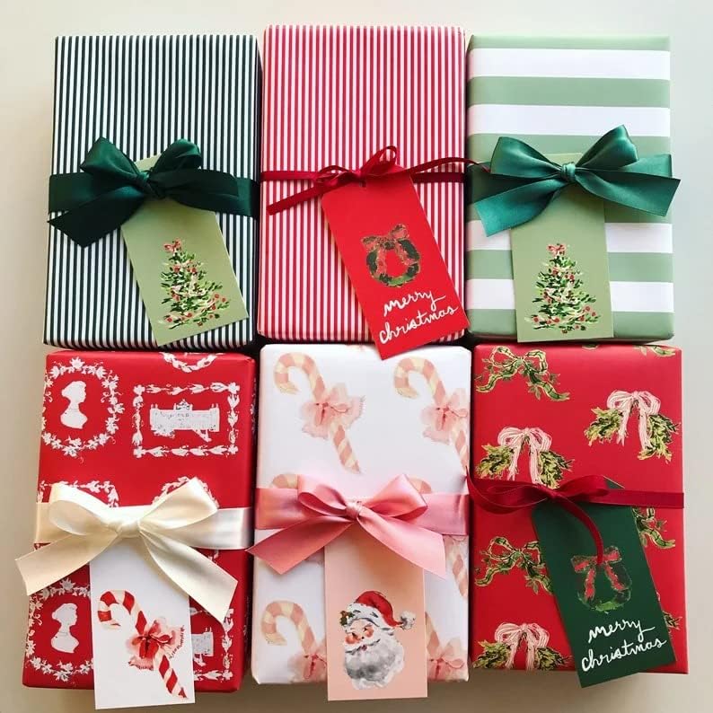 Conjunto de 12 tag de presente fofo, coroa de coroa: branca, tag de presente, Natal, férias, festa