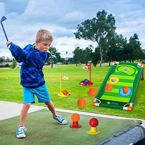 Bennol Toddler Golf Set Toys for Kids, Toys de carrinho de golfe atualizados com 8 bolas, 1 quadro de golfe e 1 tape