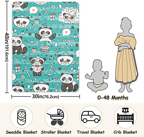 Clante de arremesso fofo Pandas Cotton Clanta para bebês, recebendo cobertor, cobertor leve e macio para berço, carrinho de