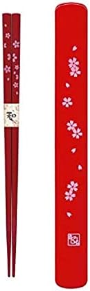 JapanBargain 3689, pauzinhos de viagens japonesas com case reutilizável chinês coreano de bambu portátil picadas utensil Blossom
