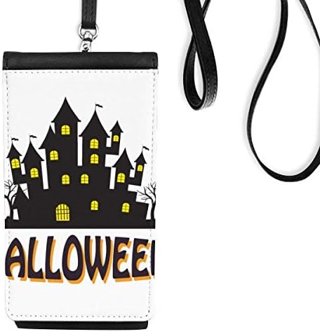 Happy Halloween Horror Castle Phone Cartlet bolsa pendurada bolsa móvel bolso preto