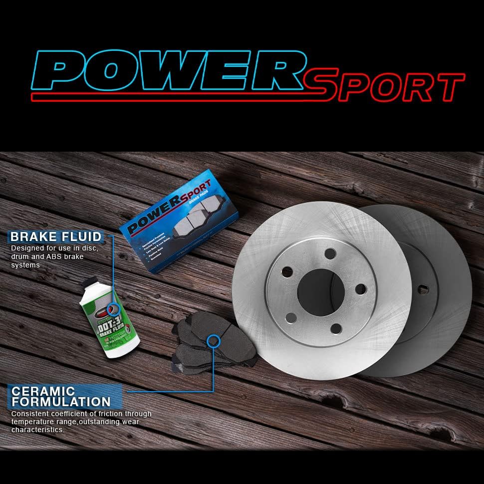 Kit de freios e rotores traseiros da frente esportiva do Sport | Rotores e almofadas de freio | pastilhas de freio e rotores