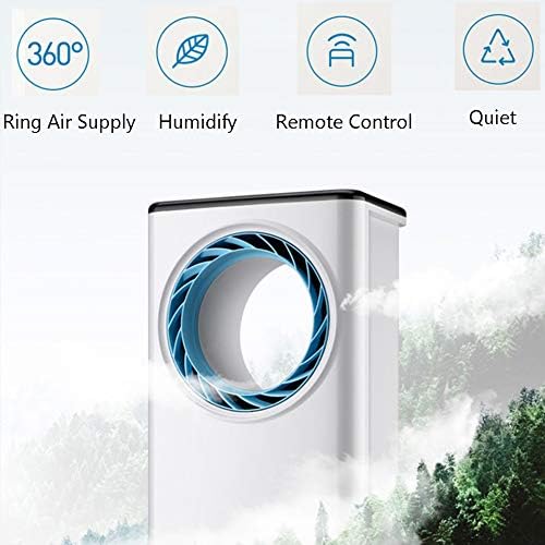 ZPEE LED Display Air Condicionador Fan Cooler, 360 ° Super silencioso ventilador de segurança sem lâmina, controle de ar de controle