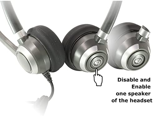 OVISLINK EAR único/ouvido duplo intercambiável Headset Call Center compatível com os telefones IP Polycom Allworx. RJ9