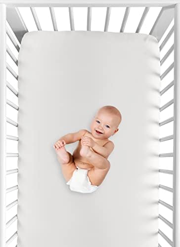 Sweet JoJo Designs Solid off Off White Ivory Boy Girl Unisex Criação de berço ajustada para bebês ou criança berçária - gênero
