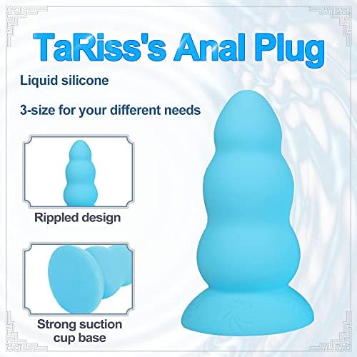 Tariss's Silicone Dildo Anal Plug com Copo de Sucção Forte para Play Butt Plug de Mãos Para Mulheres Avanço Player G Estimulação de ponto G Adulto Toys sexuais azul claro L de 11 polegadas