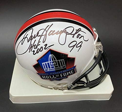 Dan Hampton assinou o Mini Capacete Hall of Fame Hof 02 Urso ITP PSA/DNA Autografado - Mini capacetes autografados da NFL
