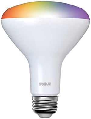 RCA WiFi liderada lâmpada inteligente, 12-PK | Luz de inundação interna, lâmpada LED multicolorida e branca de 9W,