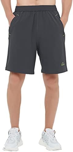 Shorts de caminhada seca rápida do Rdruko masculino, shorts ativos ao ar livre de ginástica leve com bolsos com zíper