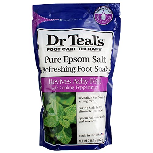 Dr. Teals Revitalize e Atualize o pé de sal Epsom, resfriamento de hortelã -pimenta - 32 oz, pelo Dr. Teal's