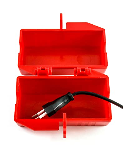 QWORK POLOPROPYLENE Plug de travamento Dispositivo para travar a etiqueta, bloqueio de plugue de energia, tamanho M - 110