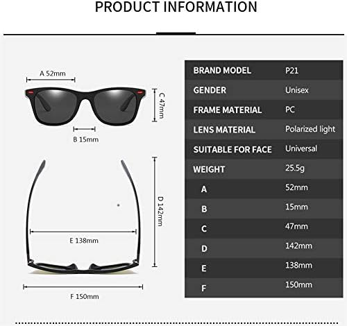 Óculos de sol polarizados clássicos, design de marca para homens e mulheres, óculos de sol quadrados de condução quadrada, óculos masculinos UV400