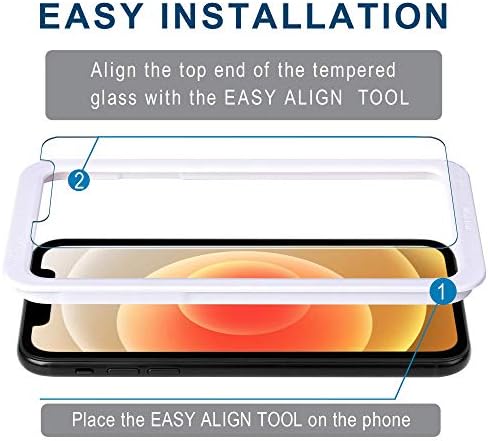Protetor de tela ARAE para iPhone 12 / iPhone 12 Pro, HD temperado anti -scratch trabalha com a maioria dos estojos, 6,1 polegadas,