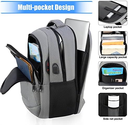 Mochila de laptop de viagem extra grande 42L para homens, mochila aprovada pela TSA, Backpack aprovada por Roubo Anti -Roubo Anti