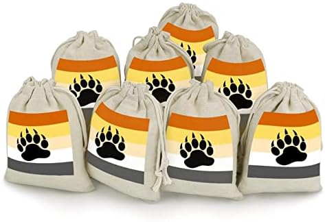 Bolsas de armazenamento de traços de urso gays bolsas de presente de doce reutilizável e compacto de bolso multiuso 8pcs